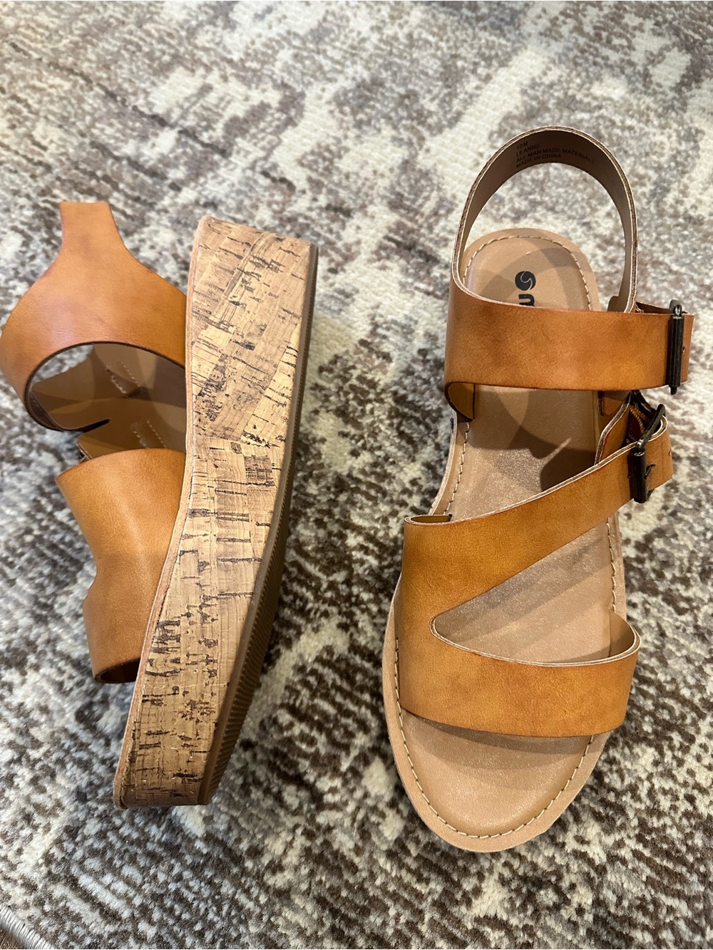 Oakalu Leanne Women's Cognac Brown Slide Sandals